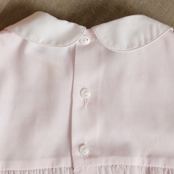 New Baby Girls Pink Smocked Heirloom Romper Feltman Brothers 6 Months - Picture 3 of 5